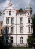 78 Bydgoska Str. with ornamented gable and a rounded and towered corner