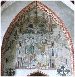 Coronation of St. Mary - Gothic wall painting in St. James's Church, 1360