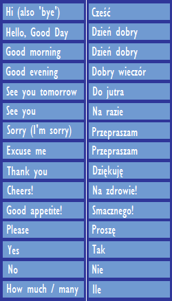 What are some common Polish words and phrases and their meanings?