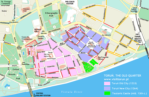 Paid Parking Zone in Torun Map. Click to enlarge.